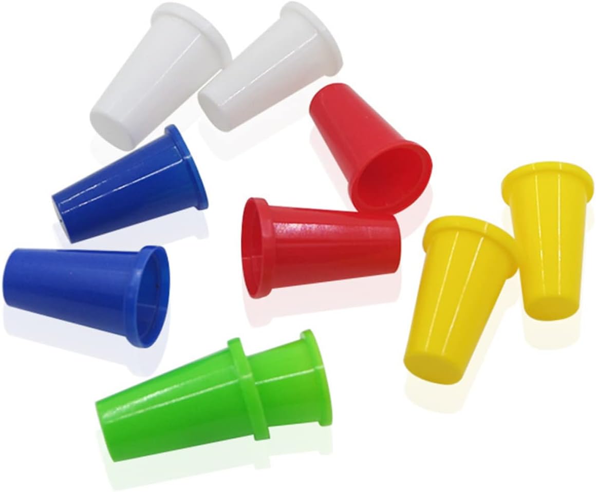 STOBOK 60pcs Colorful Plastic Finger Protectors Double Thimble Caps for Quilting Sewing and Crafting Essential Needlework Accessories for Ages