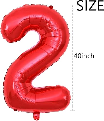 Miniatura 3 de Globos rojos del número 12 de 40 pulgadas, globos de aluminio gigantes para niños y niñas, decoración de fiesta de cumpleaños de 12 años, 12