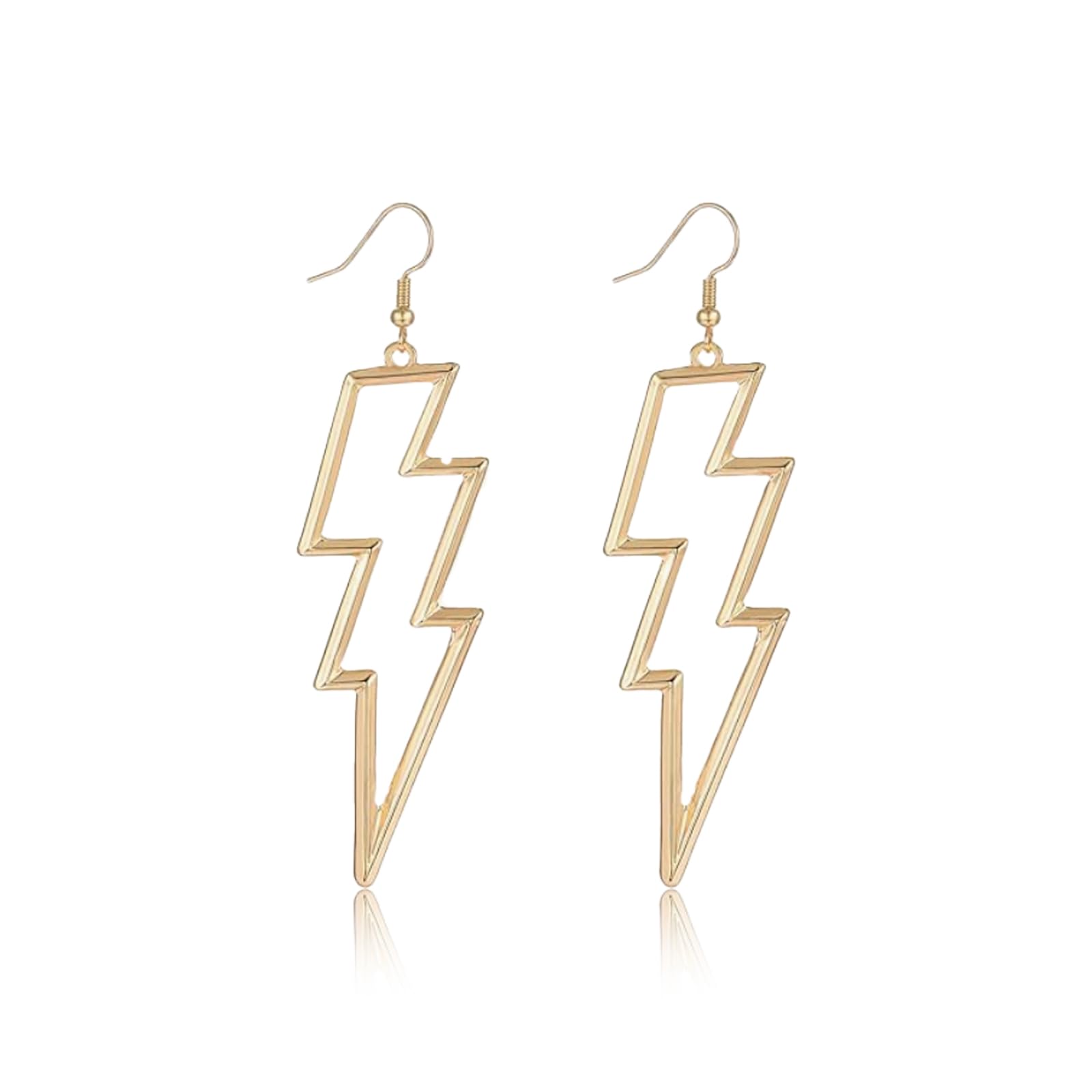 Lightning Bolt Earrings for Women Gold Lightning Bolt Earrings Statement Flash Thunder Hook Earrings Punk Fashion 80s Outfits Party Jewelry