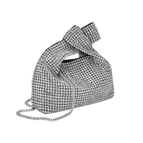 Pochette femme sac de soirée luxe strass argenté