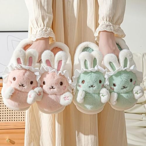 HANDKEI Women's Bunny Slippers animal slippers rabbit indoor plush slippers3