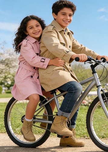 Image of Cromoncent Kids Rain Jacket, Raincoats Lightweight Waterproof Trench Coat for Boys Girls