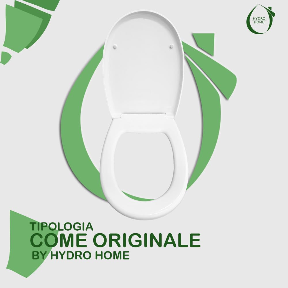 Copriwater Sedile Wc Loft Hidra Come Originale, In Plastica Termoindurente Avvolgente,Colore Bianco MADE IN ITALY