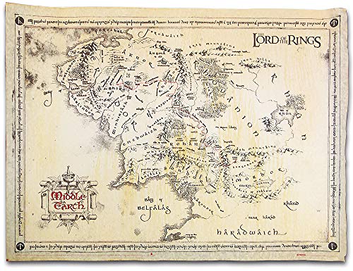 Poster El Señor de los Anillos Mapa de la Tierra Media (65,8cm x 46cm)