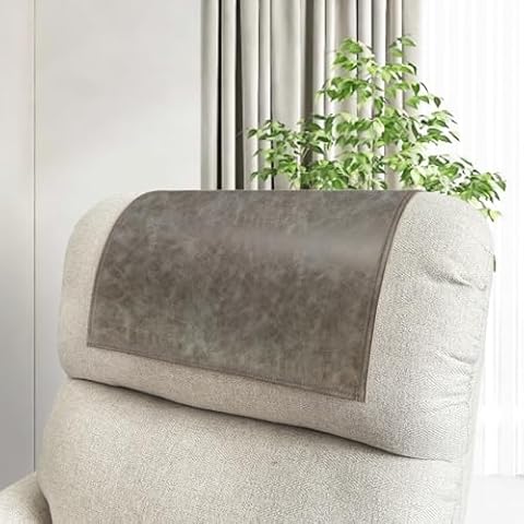 molasofa Non-Slip Faux Leather Headrest Protector Cover
