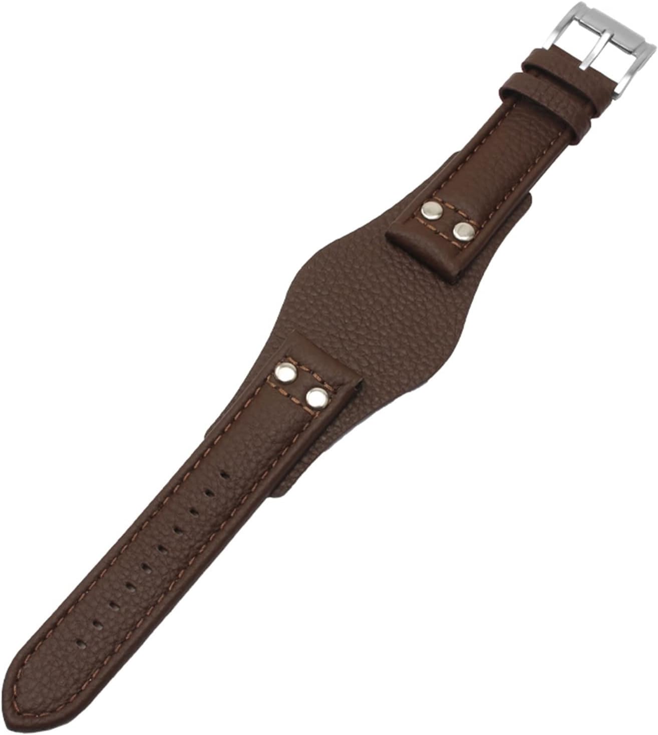CZKE for Fossil CH2891CH3051 CH2564 CH2565 Watch Band Mens Genuine Leather Watchbands 22mm Strap with mat Leather Bracelet (Color : Brown Silver Clasp, Size : 22mm)