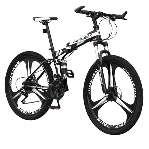 TBMTOAL Bicicleta Plegable De 24 Velocidades,Bicicleta Plegable De Montaña, para Adultos MTB, Altura Ajustable,Neumáticos Engrosados ​​Antideslizantes Y Resistentes Al Desgaste Black,A