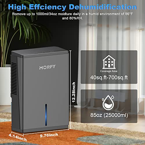 Morfy Dehumidifiers For Home, 6800 Cubic Feet(700Sq Ft) 85 Oz Small Dehumidifiers For Home With Drain Hose And Auto Shut Off, Portable Quiet Dehumidifier For Bedroom Bathroom Rv Laundry Room Or Closet #TOP2