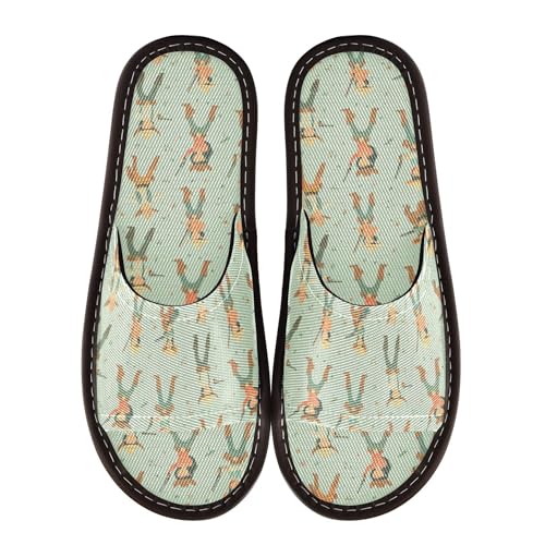 KLL Spa Shower Slippers Indoor Reusable Lightweight Dorm Home Slides for Party Travel Guests 9-10 Western Cowboy Cowgirl
