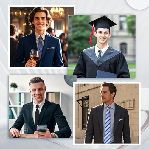 Image of Mens Tie Pre-tied Adjustable Men's Neckties, Zipper Ties for Men Accessories Business Wedding Party