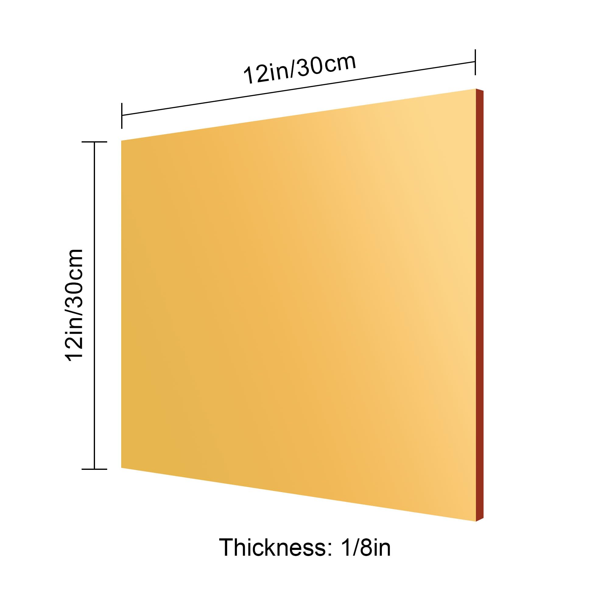 Gold Mirror Acrylic Sheets - 12x12 Inch Reflective Sheets -6
