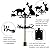 SUPERDANT Cats Weathervane Wrought Iron Wind Vane Cats with Butterfly Animal Metal Weather Vane Roof Garden Direction Sign Weathercock Outdoor Farmhouse Decoration Garden Wind Measuring Tool