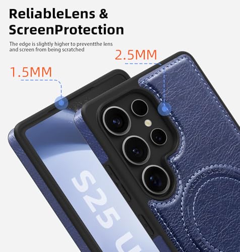 Image of Lunivop for Samsung Galaxy s25 Ultra Case PU Leather 6.9 inch Blue