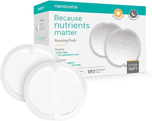 Nanobébé Almohadillas de lactancia desechables 40 días y 20 noches ultra finas y extraabsorbentes ventiladas a prueba de fugas envueltas