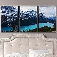 3 Piece Framed Canvas Wall Art Calming Waters Canvas Prints Home Artwork Decoration for Living Room,Bedroom - 16