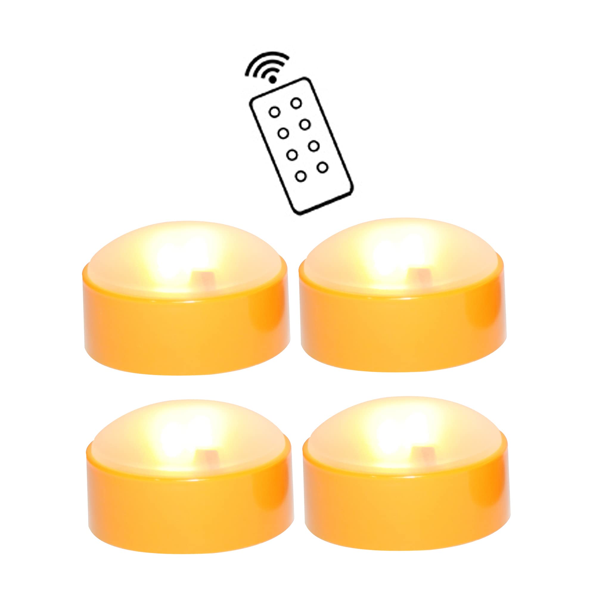 CANDLE CHOICE4 Pack Halloween LED Pumpkin Lights with Remote and Timers Battery Operated Jack-O-Lantern Lights Bright ing Flameless Electric for Halloween Decor Holiday Decorations Orange Color