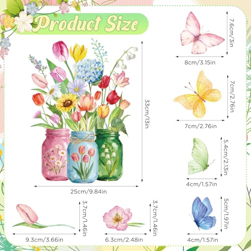 Set de 7 imanes decorativos florales para frigorífico miniatura 4