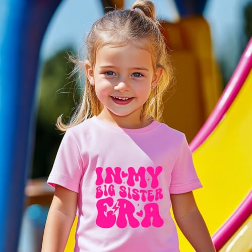 Image of Big Sister Announcement T Shirt Toddler Girls Promoted to Big Sister Tees Outfits 1-7 Years