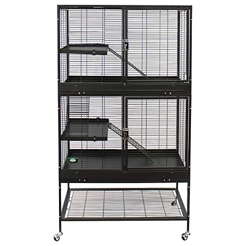 Durable All-Metal Mansion Cage for Chinchillas, Rats, Ferrets, Degus, Prairie Dogs (4-Level)