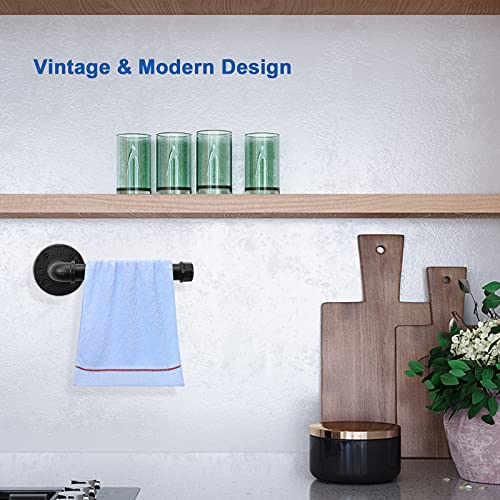 Nearmoon Industrial Pipe Toilet Paper Holder, Heavy Duty Diy Toilet Roll Holder For Bathroom, Living Room And Kitchen, Vintage Rustic Iron Style Rust Free Bathroom Hardware, Wall Mounted (Black) #TOP6