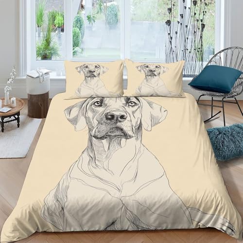 Housse de couette chien vintage microfibre résistante anti plis