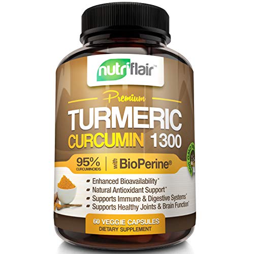 image for NutriFlair Premium Turmeric Curcumin Supplement (1300mg) with BioPerin
