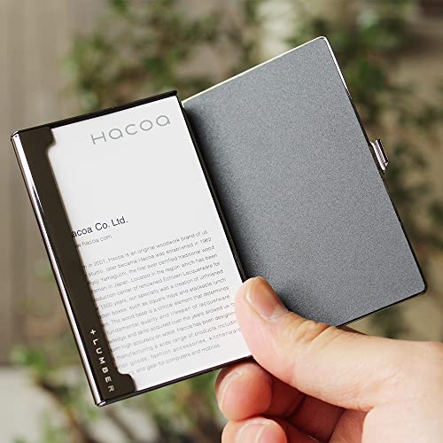 Card CASE, Stainless Case for Business Cards with an Accent of Precious Wood (Cherry)2