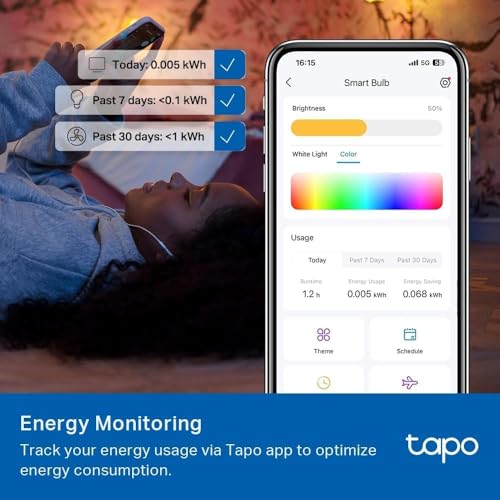 Tapo L535B Smart Bulb, B22 Colour Changing Light Bulb, Alexa Light Bulbs, LED Light Bulb,Energy Monitoring, 8.6W Smart Light Bulb, Dimmable, Voice Control with Apple HomeKit, Alexa and Google - Image 3