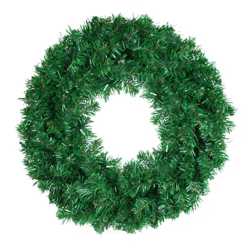 ChYoung 12 Inch Christmas Green Wreath DIY Plain Wreaths for Xmas Decor