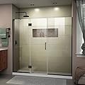 DreamLine Unidoor-X 68-68 1/2 in. W x 72 in. H Frameless Hinged Shower Door in Satin Black, D3301472L-09