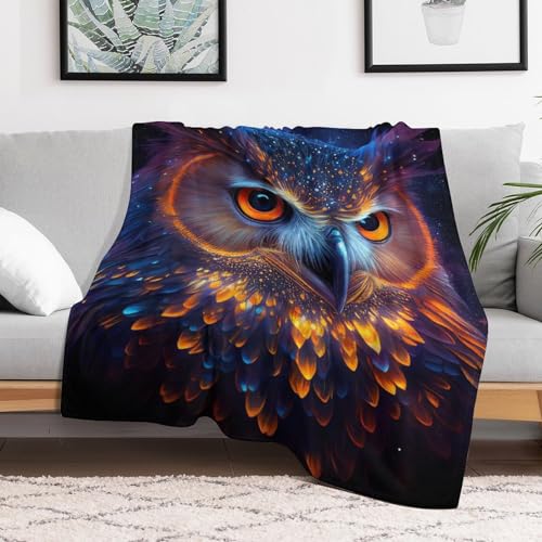 Linge de lit couverture nebula hibou impression 3D idée cadeau originale