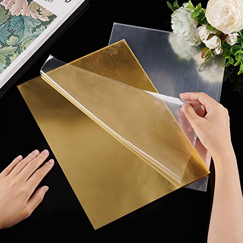 Image of BENECREAT 2 Pack 3mm /1 /8 Thick Acrylic Mirror Sheet with Lamination, Gold and Silver Acrylic Sheet Panels for DIY Craft Projects, Signs, 7.9 inchx11.8 inch