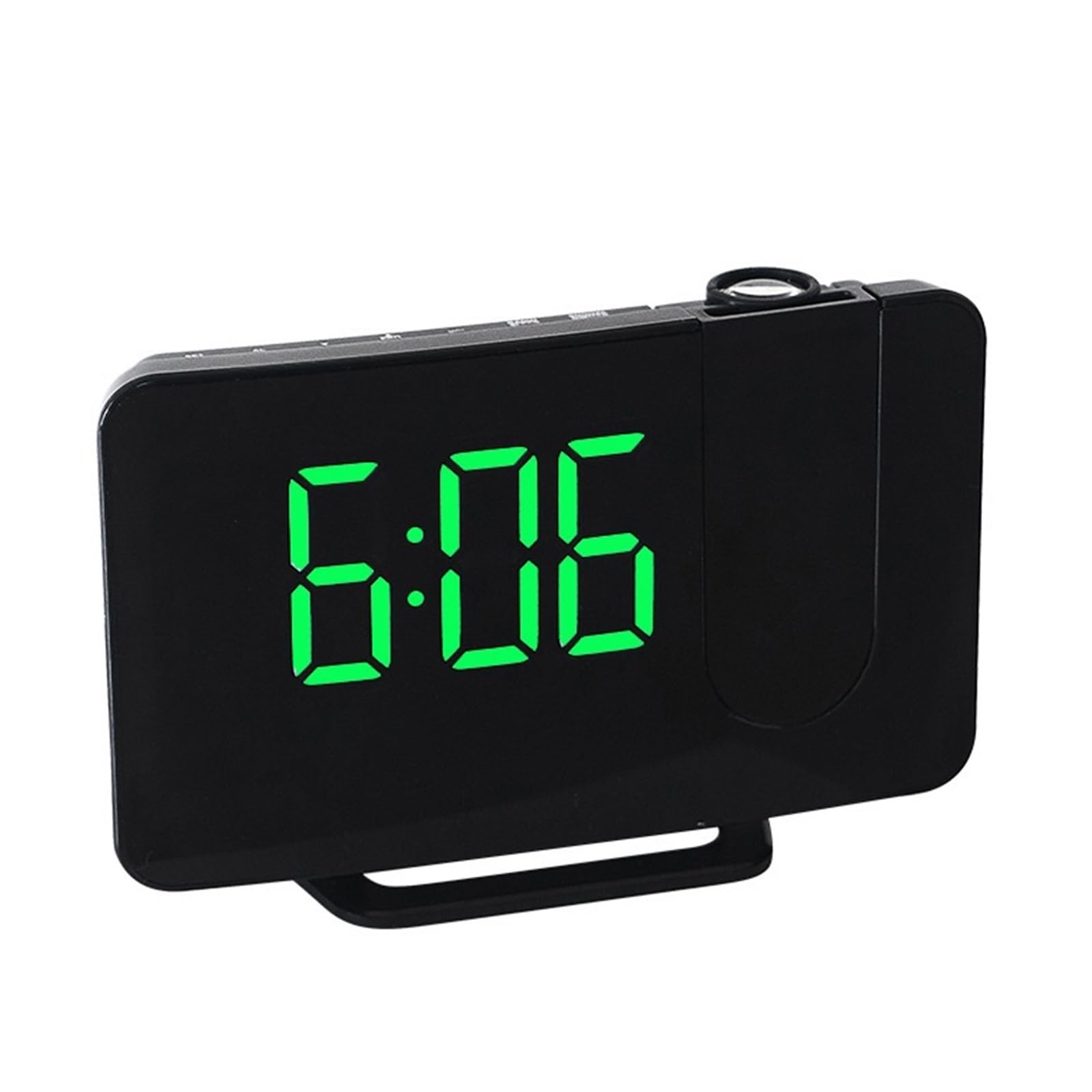 KOESRXNQW FM Radio LED Digital Smart Alarm Clock Watch Table Electronic Desktop Clocks USB Wake Up With 180° Time Projector Snooze Clear Projection(Green)