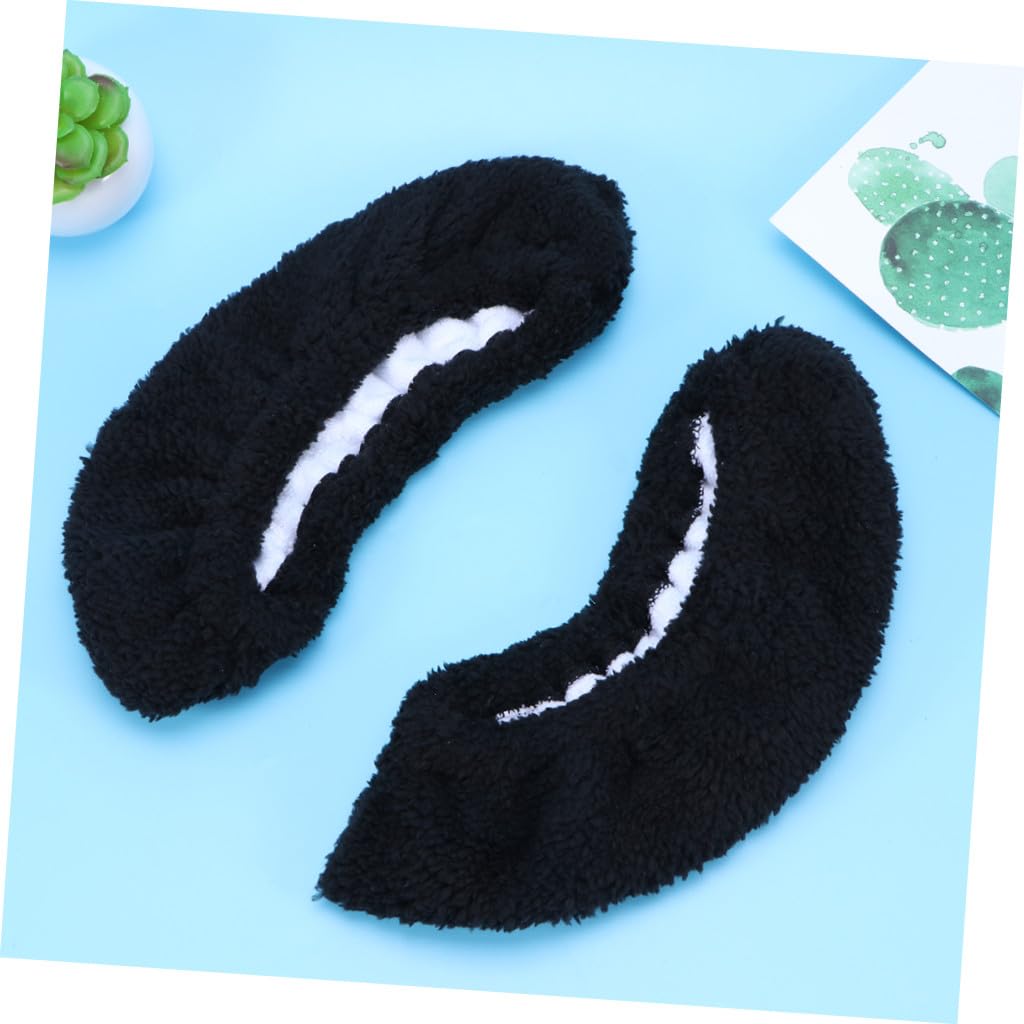 ABOOFAN 4paires Couvre-Lames Peluche pour Garçon Fille De Élastiques Absorbantes pour Patins à Glace Noir XL