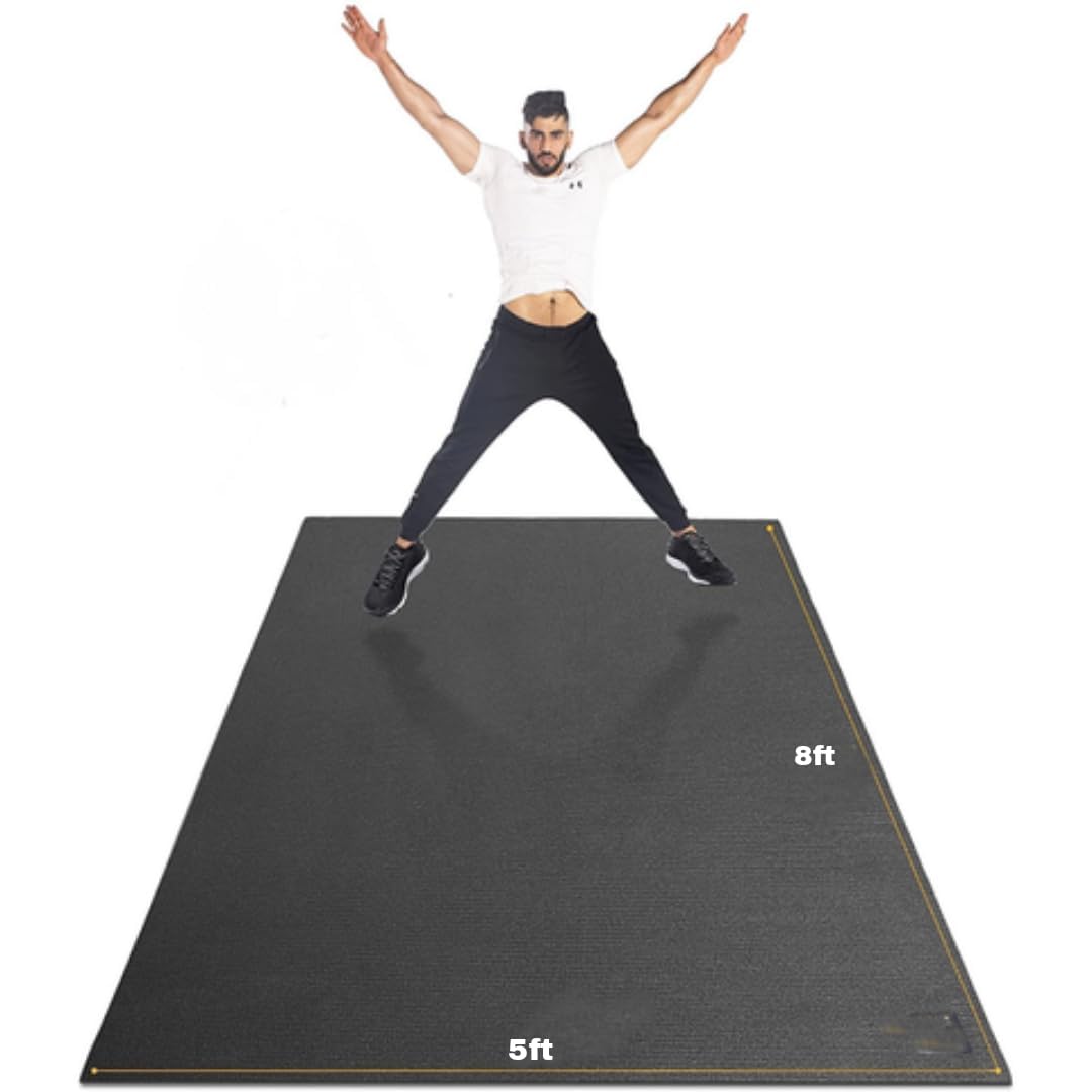 ProGrip by Dhara® EVA Rubber Gym Mat 8×5 Feet | 30mm Thick Heavy Duty Exercise Flooring for Treadmill, Dumbbell & Weightlifting Area | Anti-Slip, Shock Absorbing, Noise Reduction | Black-image-11