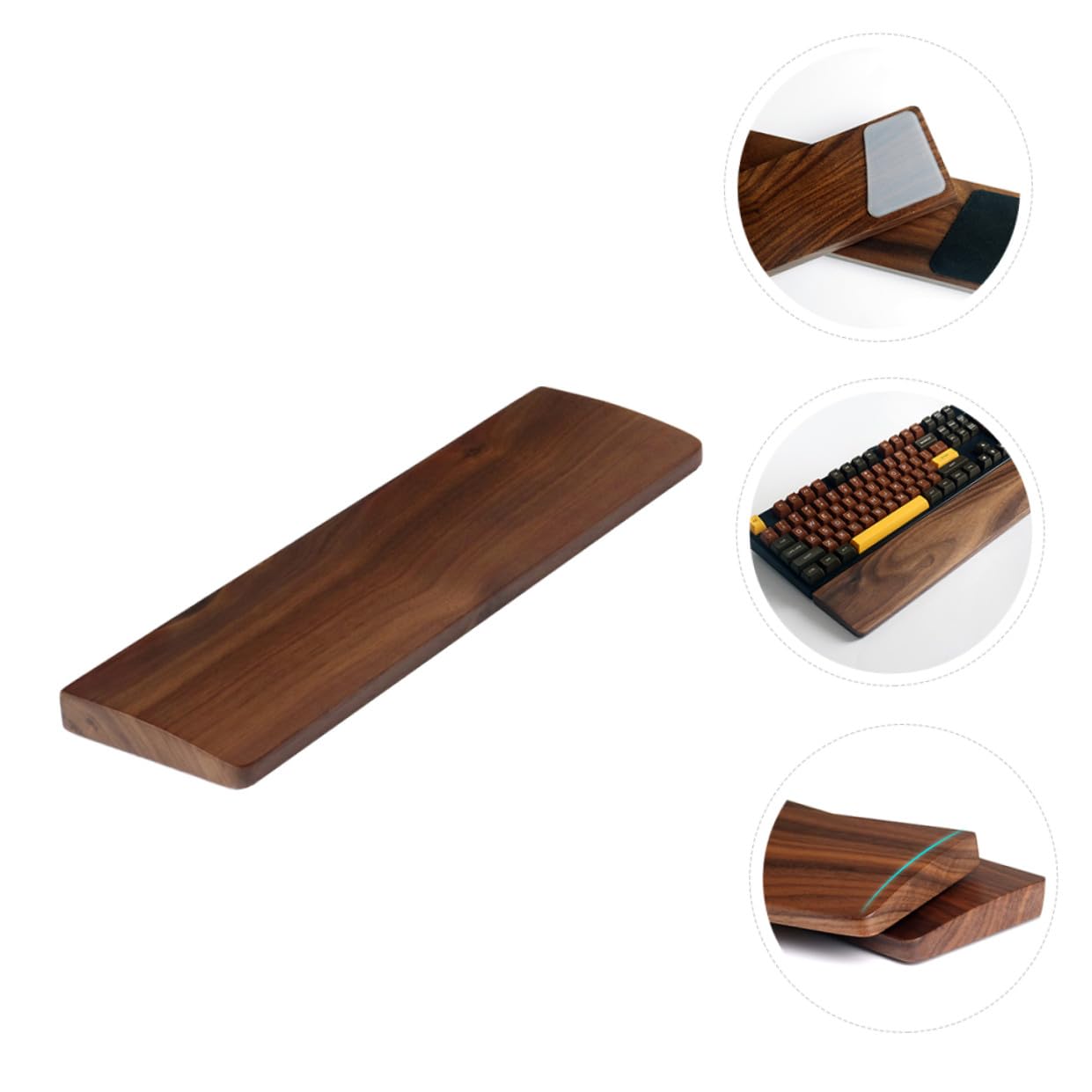 Holz Handgelenkauflage für Tastaturen Ergonomische Handgelenkstütze aus Walnussholz Tastaturunterlage