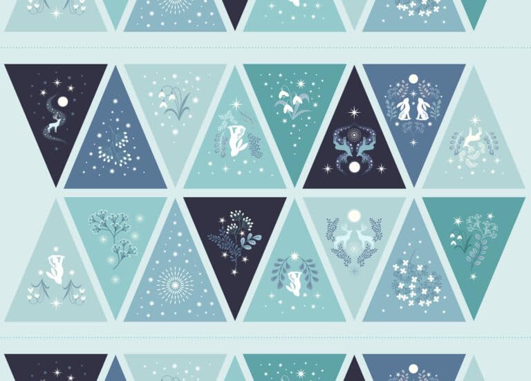 Tomten Yuletide Little Johnny Merry Christmas Gonks Fabric Bunting Panel - Lewis & Irene 100% Cotton - Simply Sew Crafty™ (A Winters Moon)