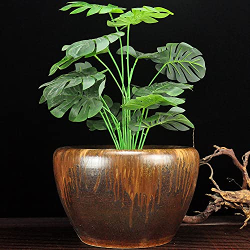 特大屋外ガーデンセラミック植木鉢景徳鎮青白磁植木鉢オレンジの木盆栽果樹幸運の木キンモクセイ屋内と屋外28インチ、D-53cm