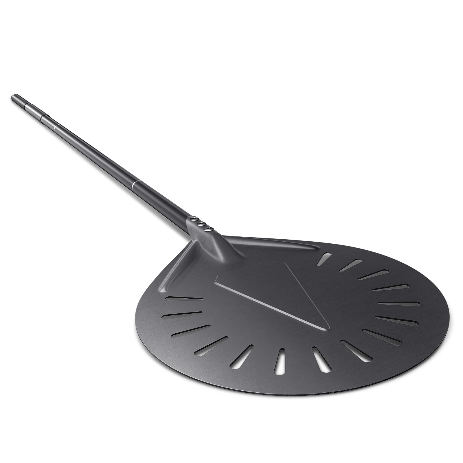 Pala de pizza perforada de aluminio anodizado duro, mango largo, 83 cm/120 cm