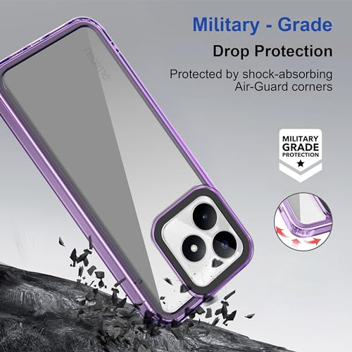 Image of Zapcase Back Case Cover for Realme C51 | Compatible for Realme C51 Back Cover | Case Cover with Camera Protection | (TPU + PC | Translucent Purple)