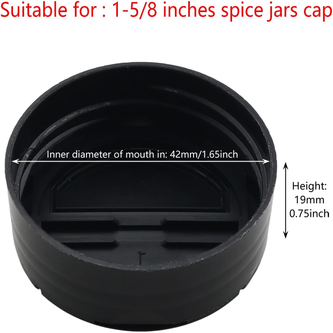 12PCS Spice Bottle Replacement Lids 1-5/8 Inch Caliber Seasoning Bottle Lid Pour And Shaker Dual Use Fits 4 Ounce Round Jars Butterfly Dual Opening Design For Pepper Chili Cumin Sesame image 2