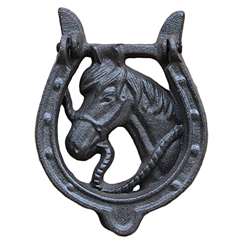 Aldaba de cabeza de caballo de hierro fundido