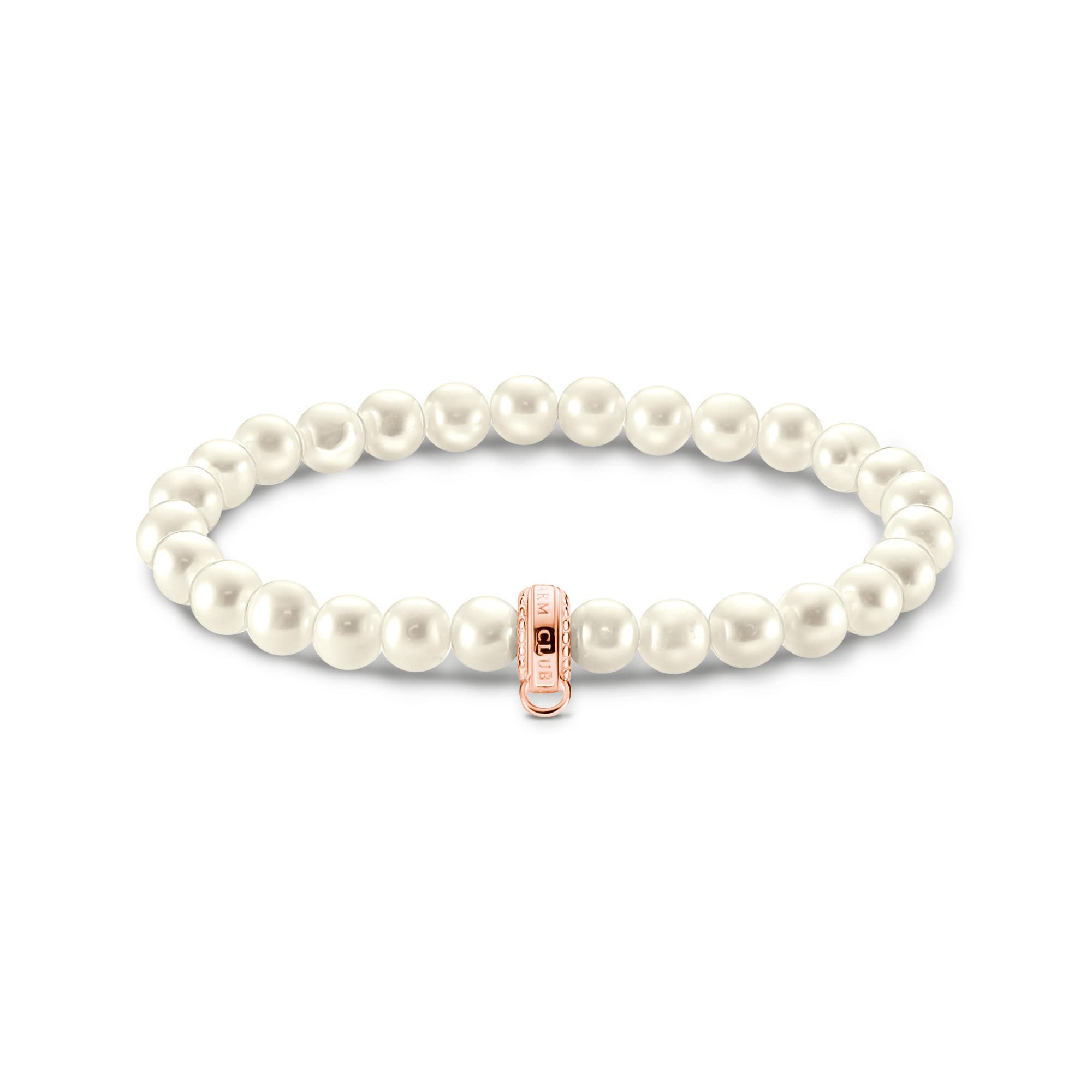 Thomas Sabo Charm-Perlenarmband Charm-Perlenarmband Roségold 925er Sterlingsilber, 750 Roségold Vergoldung