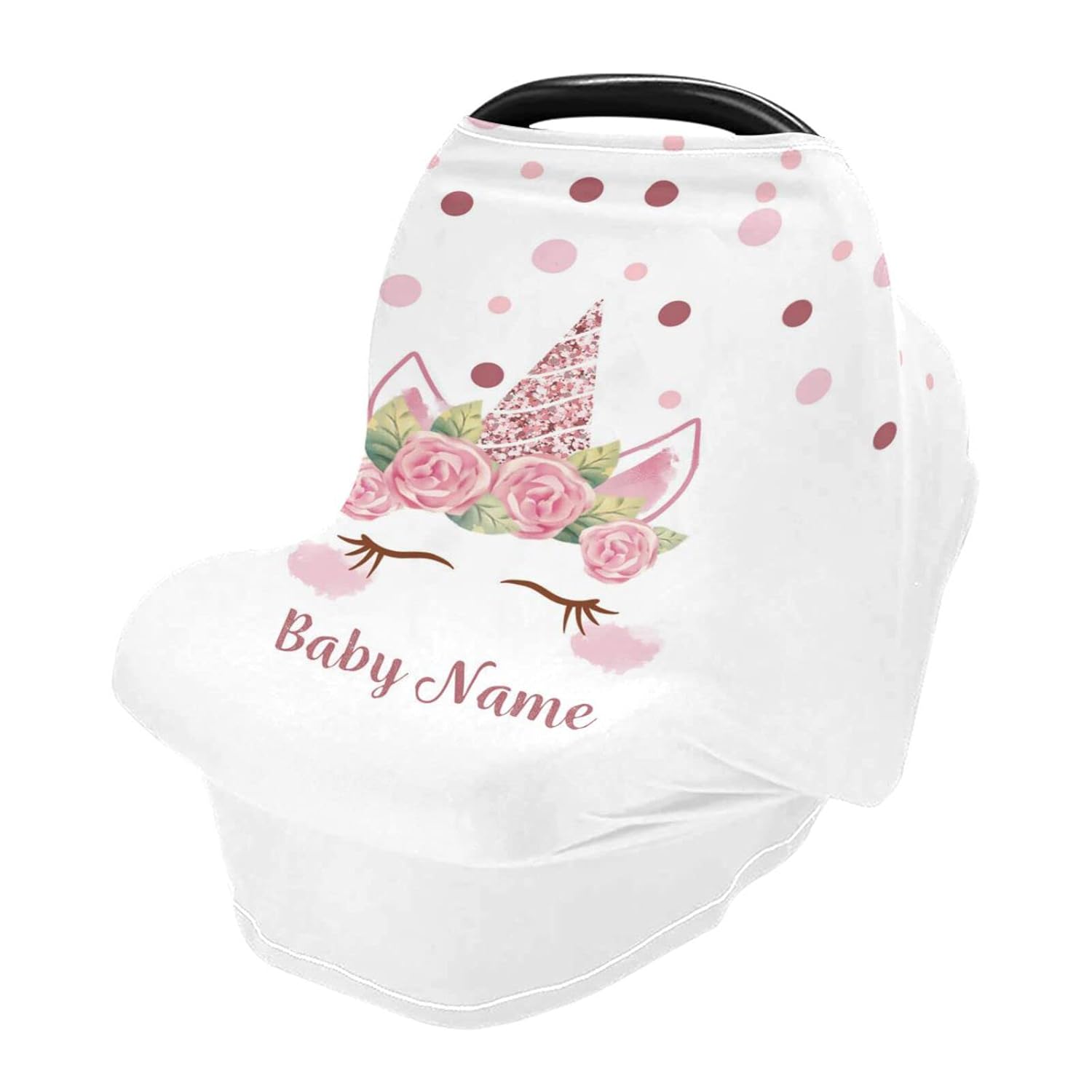 Personalized Unicorn Baby Car Seat Covers with Name