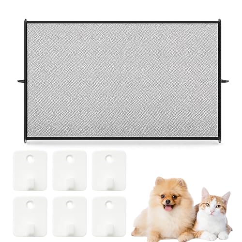 Treppengitter Hund, Katzengitter Tür Ohne Bohren, 110x72cm Treppenschutzgitter, Türgitter für Hunde und Katzen, Türschutzgitter Ohne Bohren, Ideal für Küchen, Balkone, Treppenhäuser