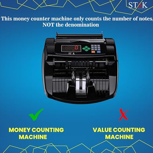 Image of SToK (ST-MC05) Fully Automatic Note Counting Machine, can Count INR or USD,with Fake Currency Detection Feature for INR and with External Display(1 Year offsite Warranty)