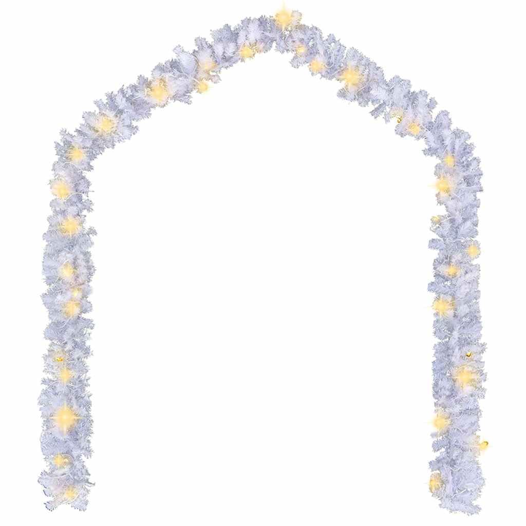 HaoChrymec Ghirlanda natalizia con 150 luci LED e 8 effetti, bianco, 10 m