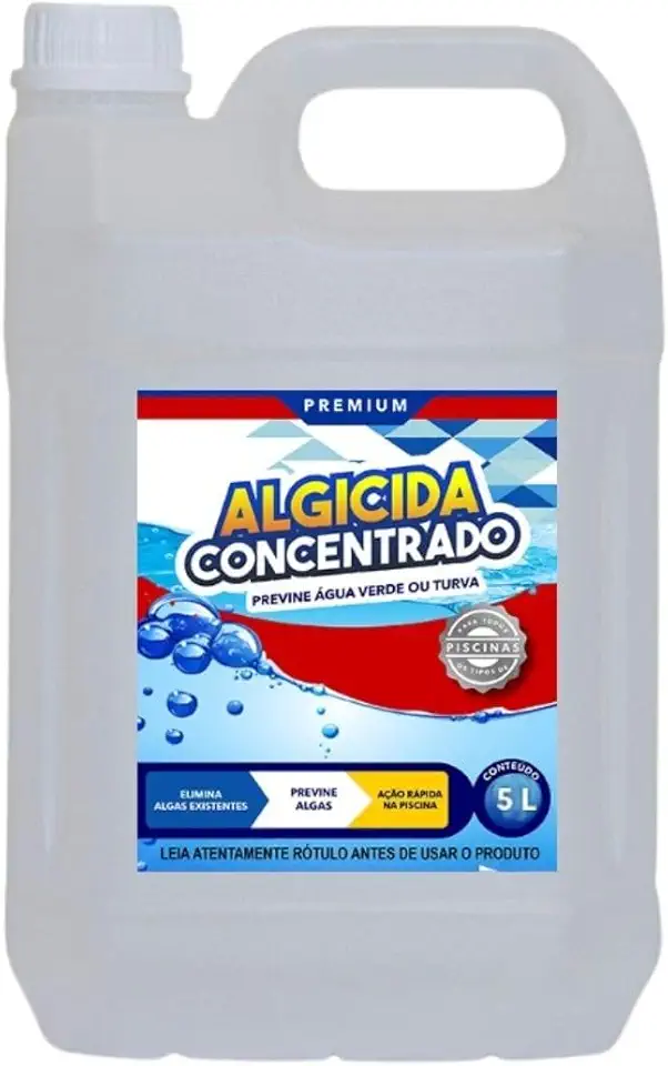 Algicida Concentrado 5 Litro Piscina Limpa Livre De Algas