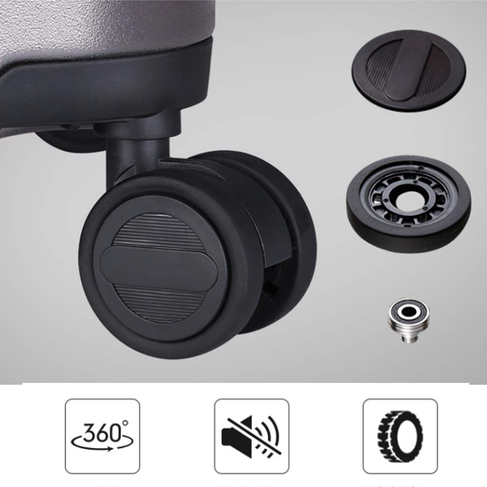 Valigie Bagaglio Rigido per Uomo, Spinner Flessibile a 360 Gradi, Motivo a Strisce, Viaggio d'Affari per Il Tempo Libero, Bianco, Blu, Nero, Grigio