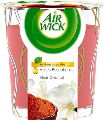 Airwick Désodorisant Maison Bougie Parfumée Huiles Essentielles Elixir Oriental - 105g